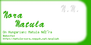 nora matula business card